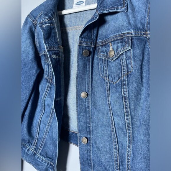 Old Navy Large Jean Jackets Summer Fall Denim Coat Stretch ON Blue Cotton Casual - Picture 8 of 14